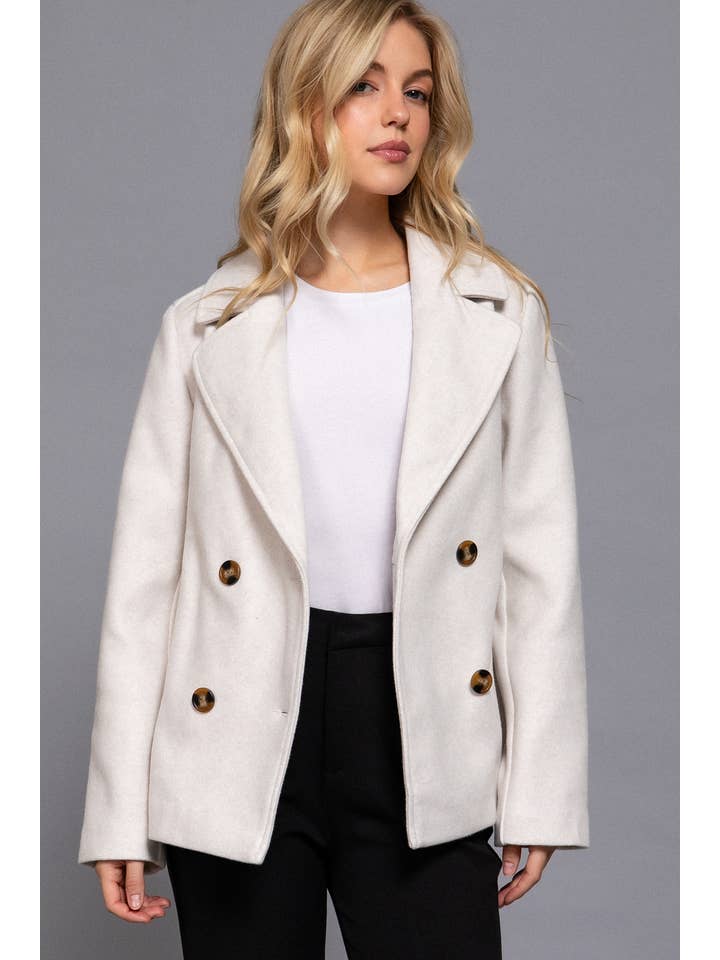 Active Basic | Active USA - Wholesale Peacoat - Women's - Long Sleeve Soft Felt Short Peacoat11