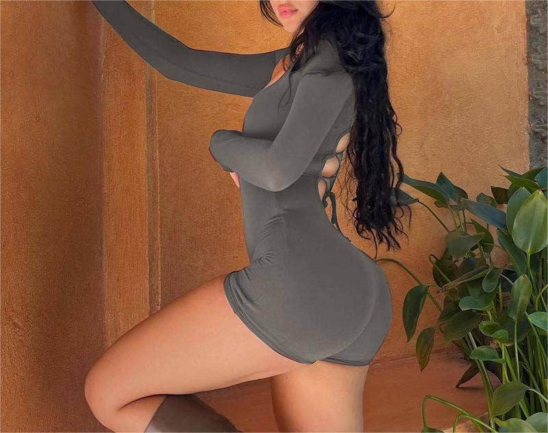 HIDDENBRAND - Wholesale Unitard - Women's - Tethered High Waisted Hip Lifting Exercise Yoga Jumpsuit14