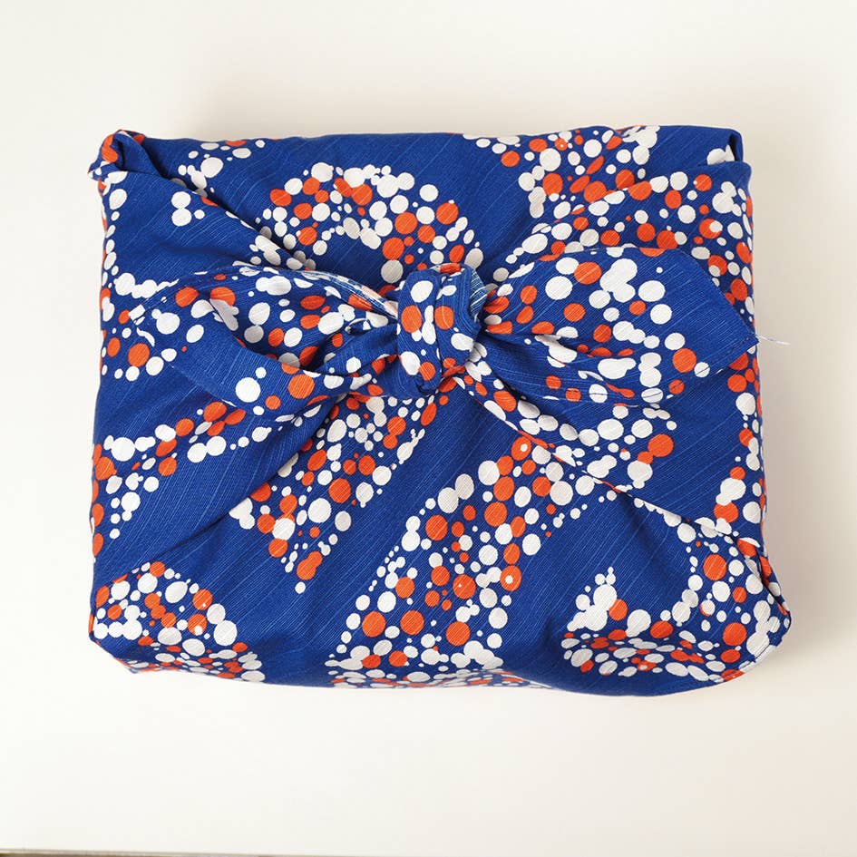 KASHIKO - Vente Pochette cadeau - Emballage cadeau en tissu/Furoshiki/Japonais/70cm×70cm Arabesque Bleu0