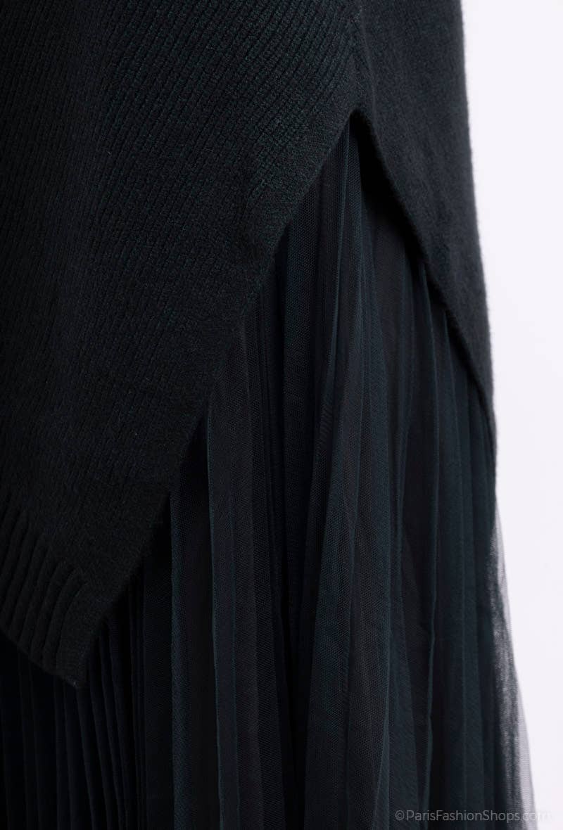 L'Emotion - Vente Ensemble haut et jupe - Femme - Ensemble Pull Col Roulé Asymétrique Coupe V & Robe16