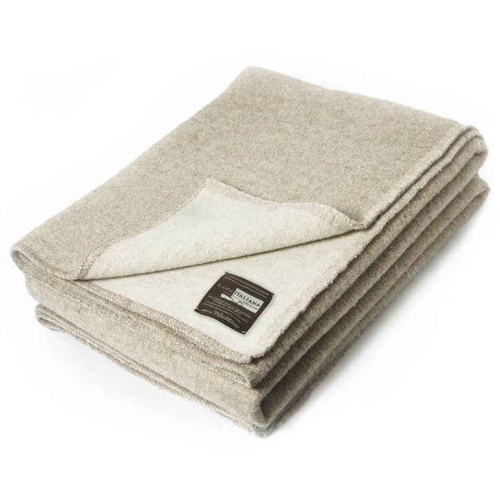 Single bed blanket LANAITALIANA - 100% Virgin Merino Wool - Double Face for wholesale by Bottoli