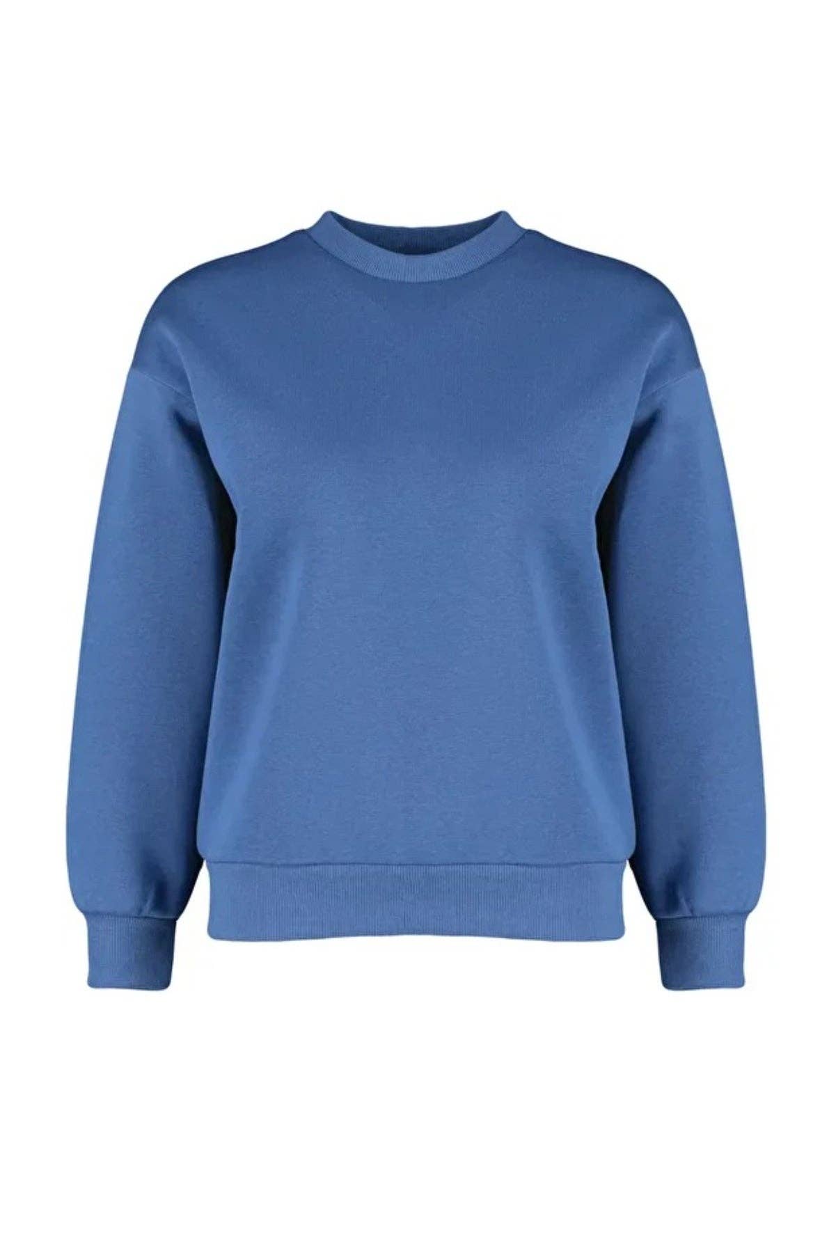 Hoxton Gal – wholesale Sweatshirt – Women's – Thick Fleece-Lined Regular Fit Crew Neck Basic Knit Sweatshirt37