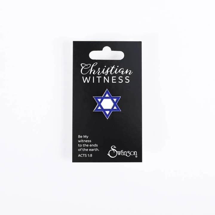 Swanson Christian Products - Wholesale Lapel Pin/Button - Lapel Pin Star Of David Blue & White