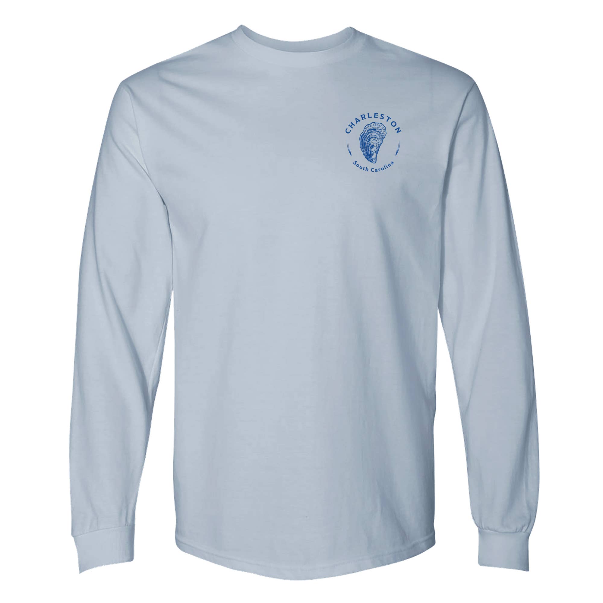 Charleston Apparel - Wholesale Screen Printed T-Shirt - Unisex - Customizable Oyster Etching Long Sleeve - original drawing.7
