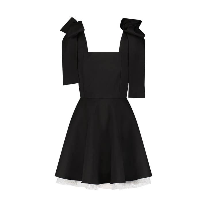 Zwarte stropdas cocktailjurk voor wholesale door Elizabeth Diamant