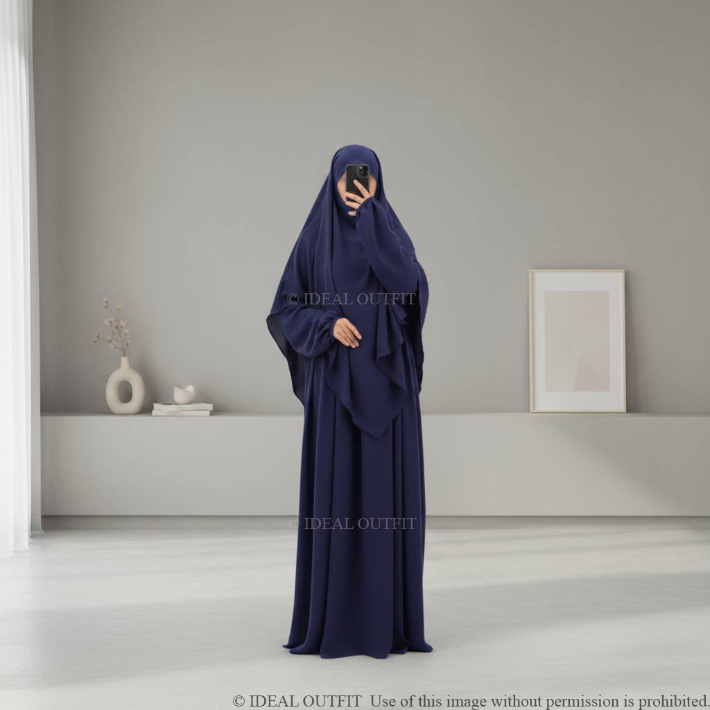 IDEAL OUTFIT - Wholesale Kaftan - Dames - 2-delige khimar en abaya set in jazzstijl ref:e2326+2501jazz63