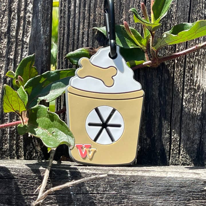 Puppachino - Coffee Latte Pumpkin Spice Used Poop Bag Holder for wholesale by Very Vintage Designs