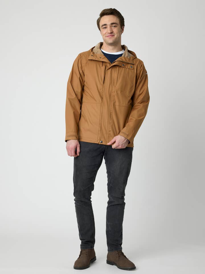 Hadar Men's 2.5 Shell Jacket in Saddle for wholesale by Rainbird