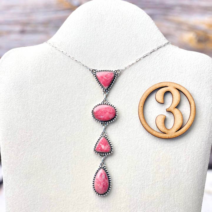 Krush Kandy - Wholesale Pendant/Charm Necklace - Thulite Slab Cluster Necklaces