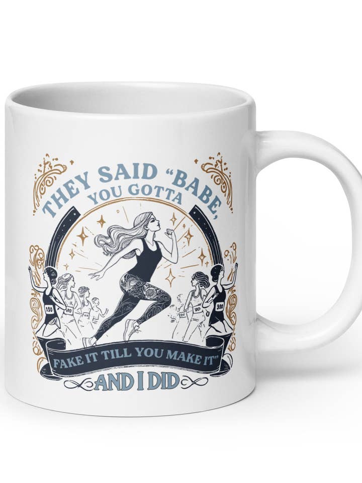 Fake It Till You Make It Mugg för wholesale av Sarah Marie Running Co