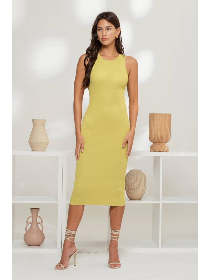 The Workshop Studio – Engroshandel Kjole - Dame – RIBSTRIKKET TANK MIDIKJOLE29