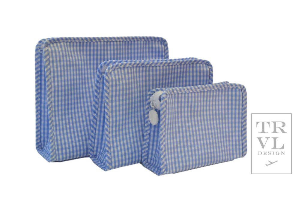 TRVL Design - Wholesale Pouch - Women's - Roadie Medium - Gingham Sky2