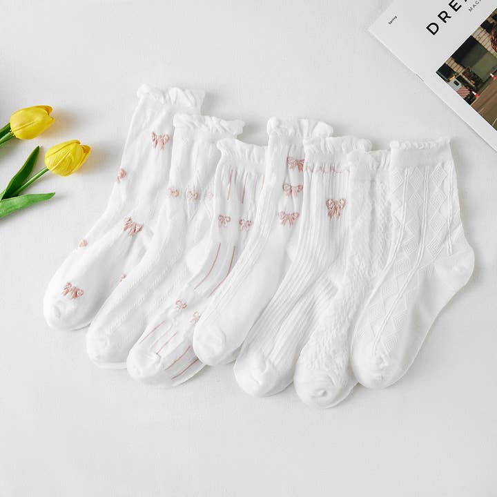 Funkyrel® Atzbranding Limited – Engroshandel Strømper - Dame – Rufia - hvide strømper med rullede kanter til kvinder19