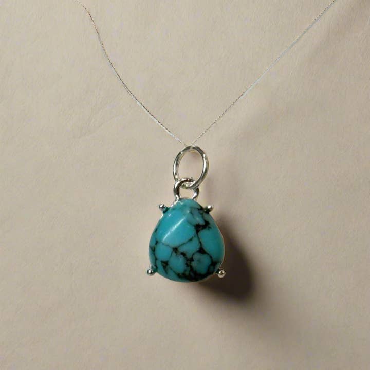My Girl in LA - Wholesale Individual Charm/Pendant - Semi-precious Turquoise Tear Drop Charm