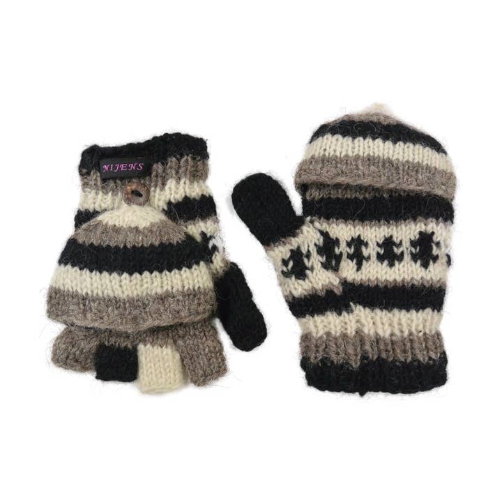 Mittens for CHILDREN, half-finger gloves with flap - KALAIYA C-51 for wholesale by Nijens