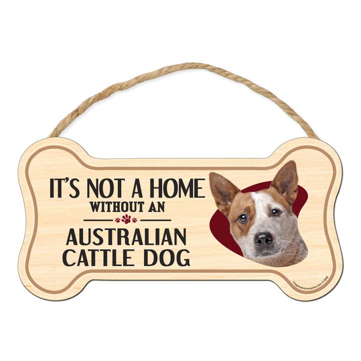 Australian Cattle Dog Bone Shaped Wood Sign for wholesale by Imagine This Company