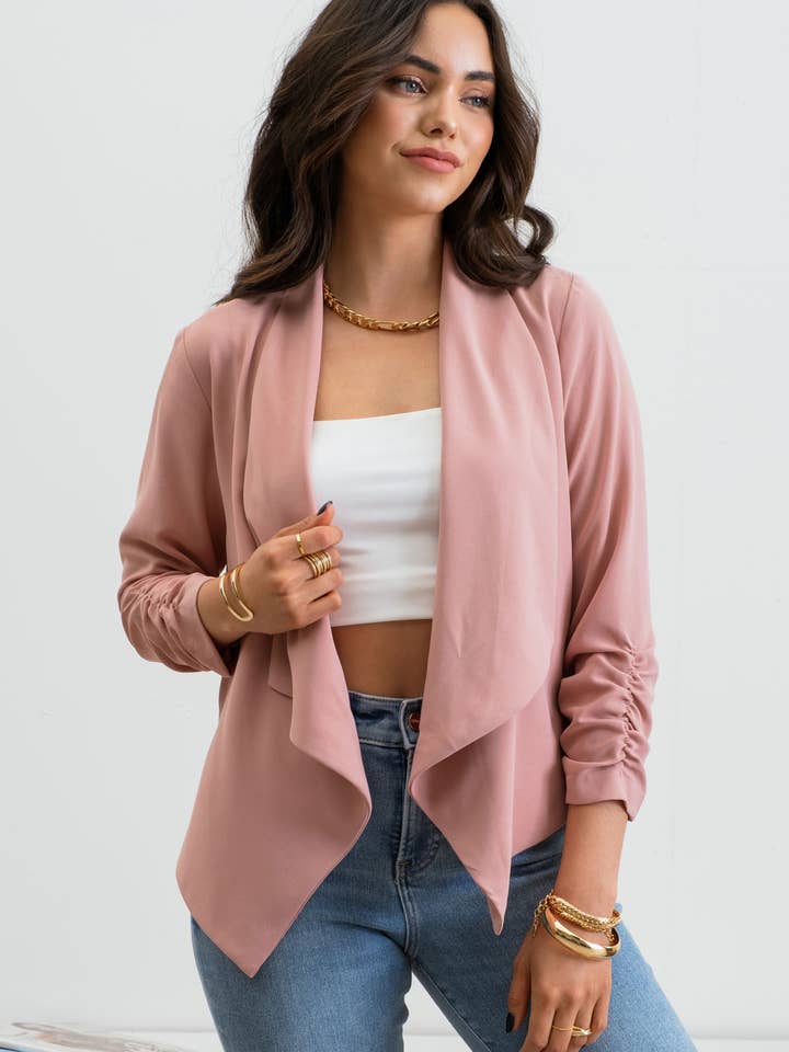 Blu Pepper - Vente Blazer – femme - Blazer à manches 3/4 froncées19