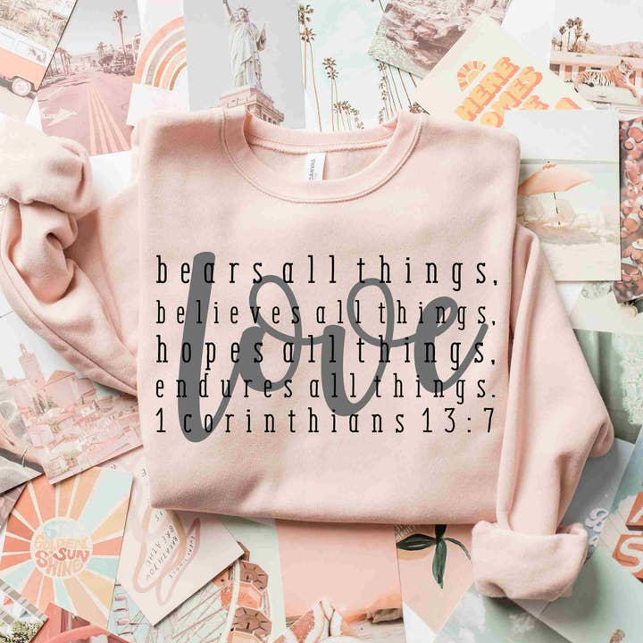 LOVE BEARS ALL THINGS for wholesale by Rustic Radiance