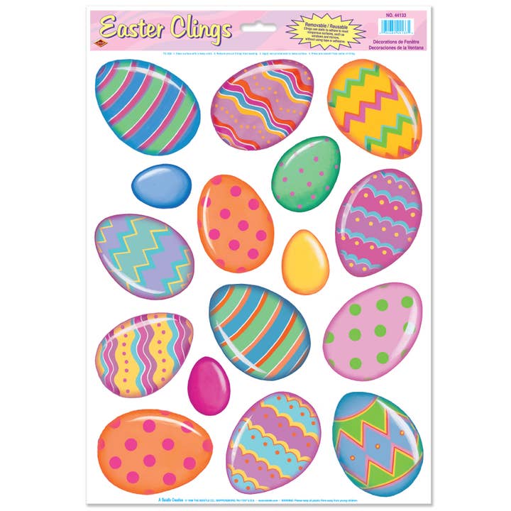 Color Bright Egg Clings for wholesale by Beistle