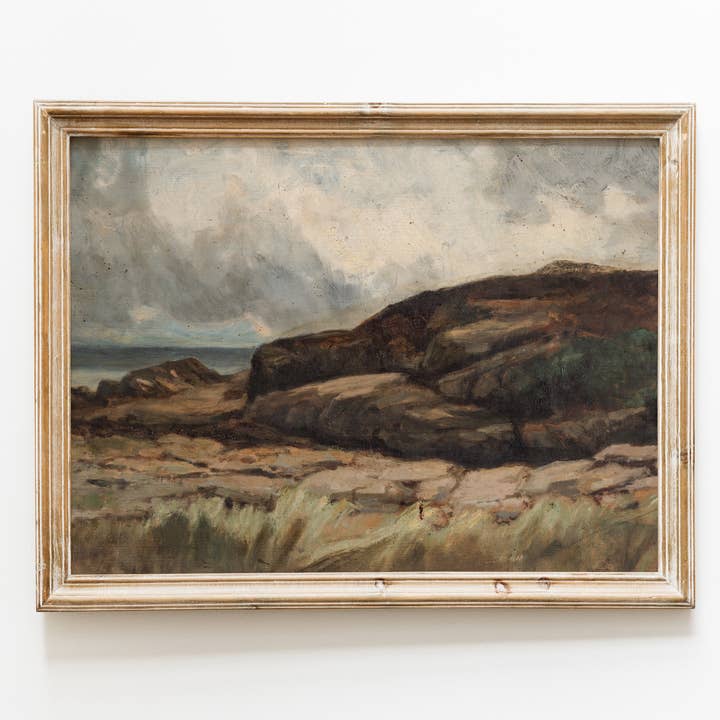 Hyggely – wholesale Konsttryck – Antik jordnära oljemålning | Dämpat landskap Art Print L1294