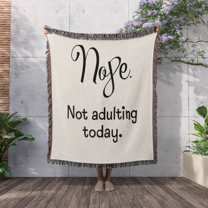 3dRose - Wholesale Throw Blanket - 3dRose, Nope Not Adulting Today, Blanket2