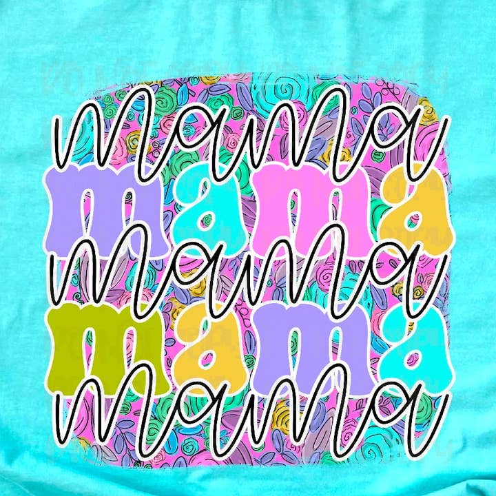 Pastel Floral Mama DTF Transfer por atacado de K and M Designs