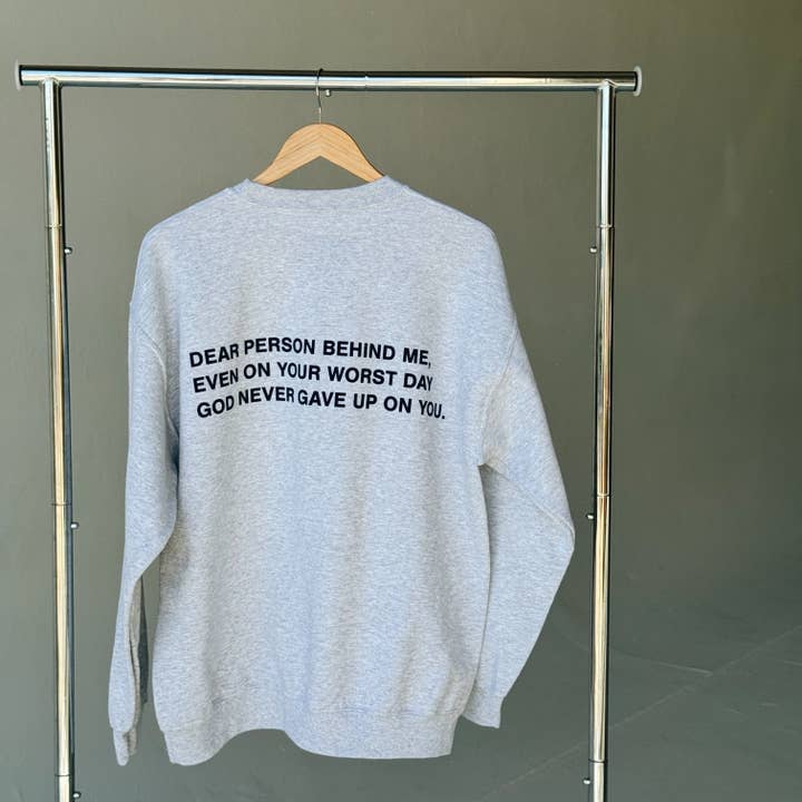 He Would Love First - Wholesale Sweatshirt - Women's - NEW EXCLUSIVE | "DEAR PERSON BEHIND ME" CREWNECK |ASH/NAVY3