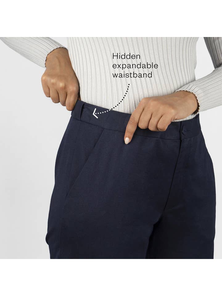 Blue The Flex Waist Pant - Navy for wholesale on Faire