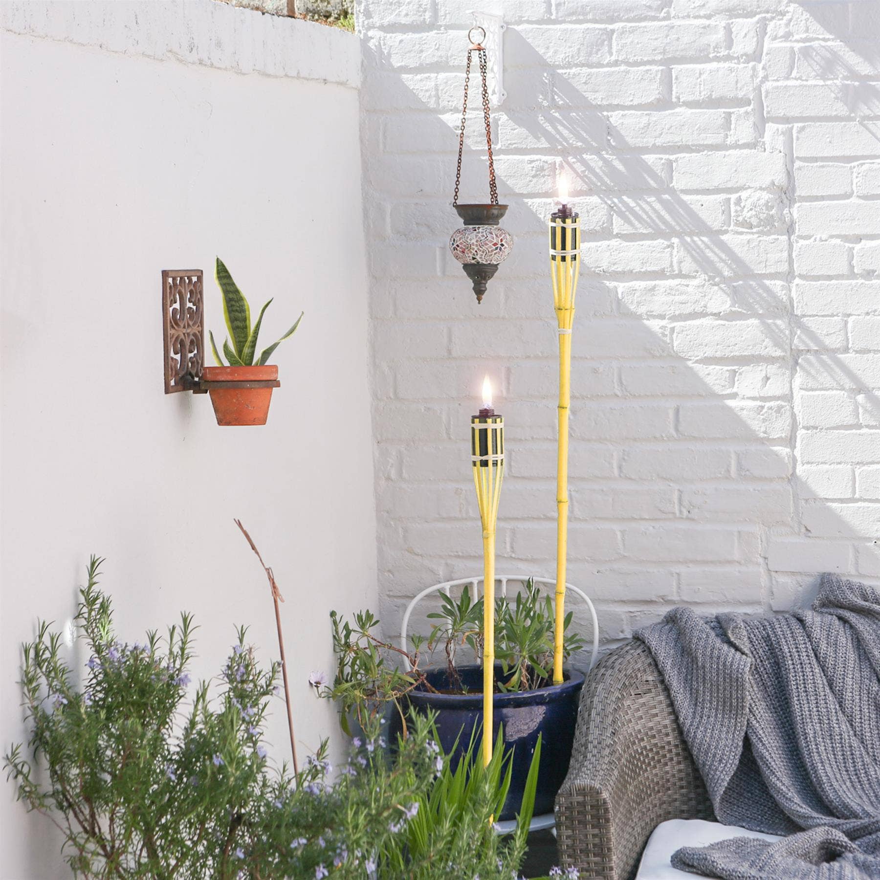 Rinkit Ltd - Wholesale Outdoor Ornament/Decor - Bamboo Garden Fire Torch - 60cm - By Harbour Housewares9