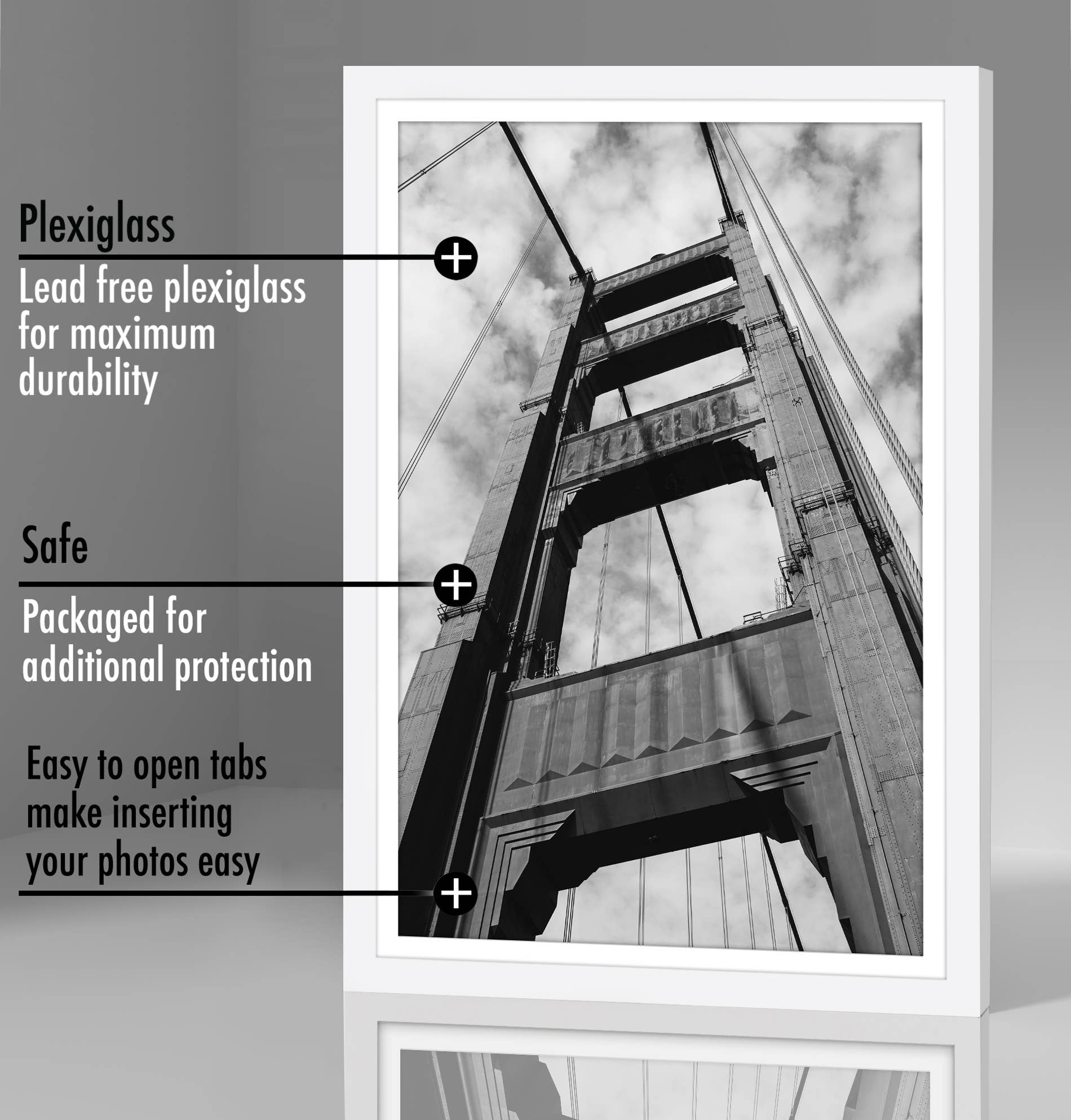 Americanflat - Wholesale Picture Frame - Americanflat Picture Frame with Mat Slim Molding (5 Pack)90