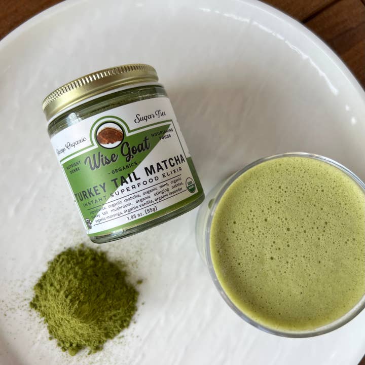 Wise Goat Organics LLC - Wholesale Protein/Superfood Powder - Turkey Tail Mint Matcha Superfood Powder