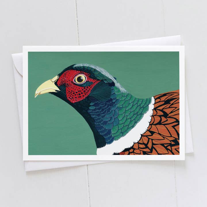 Cock Pheasant 2 Card for wholesale by Bird the Artist