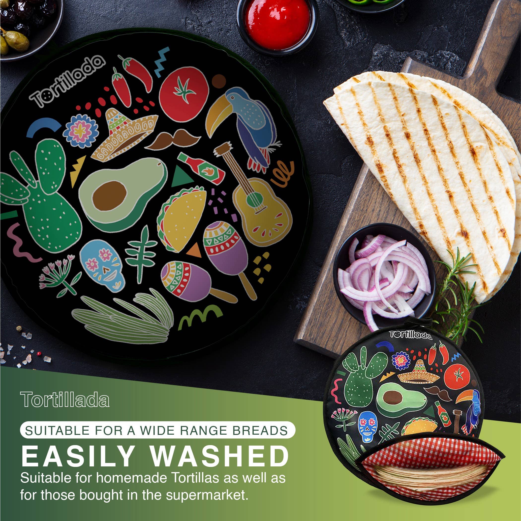 Sayano Deutschland GmbH - Wholesale Kitchen Tool/Gadget - 30 cm Tortilla Warmer (black)5