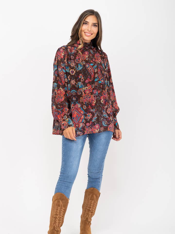 Printed blouse PR6024B for wholesale by Peace & Love (CALAO IMPORT EXPORT S.L.)