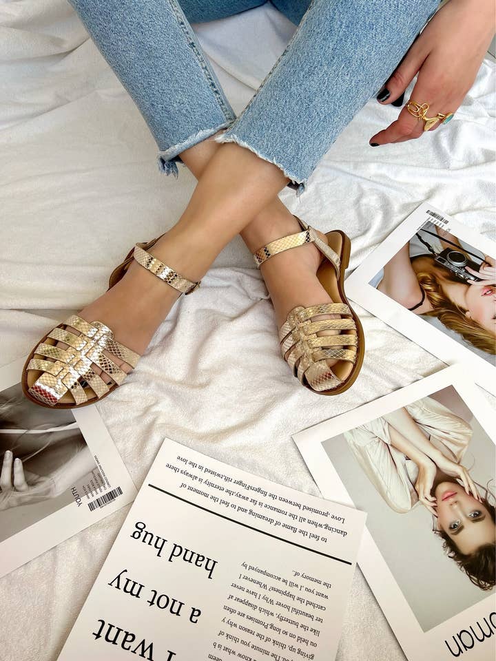 Christina Christi - Vente Sandales – femme - Chaussures d'été pour femmes, sandales en cuir, sandales à bout fermé