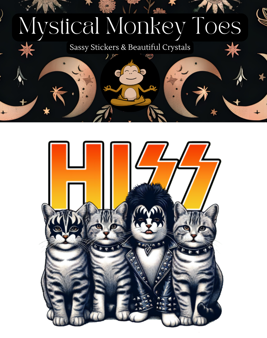 Mystical Monkey Toes - Vente Autocollant - Autocollant Funny Rocker Cats | Autocollant pour ordinateur portable | Autocollant en vinyle1