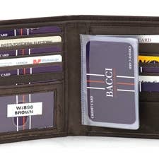 Leather Impressions Inc – Carteira – Homem por atacado – Hipster de couro de vaca de grão superior Bacci W/8985