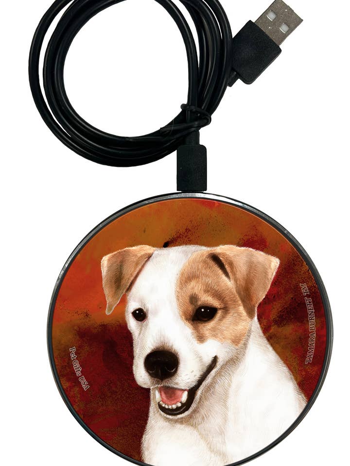 Jack Russell Tan and White - Zoomies Phone Charger for wholesale by Pet Gifts USA, LLC