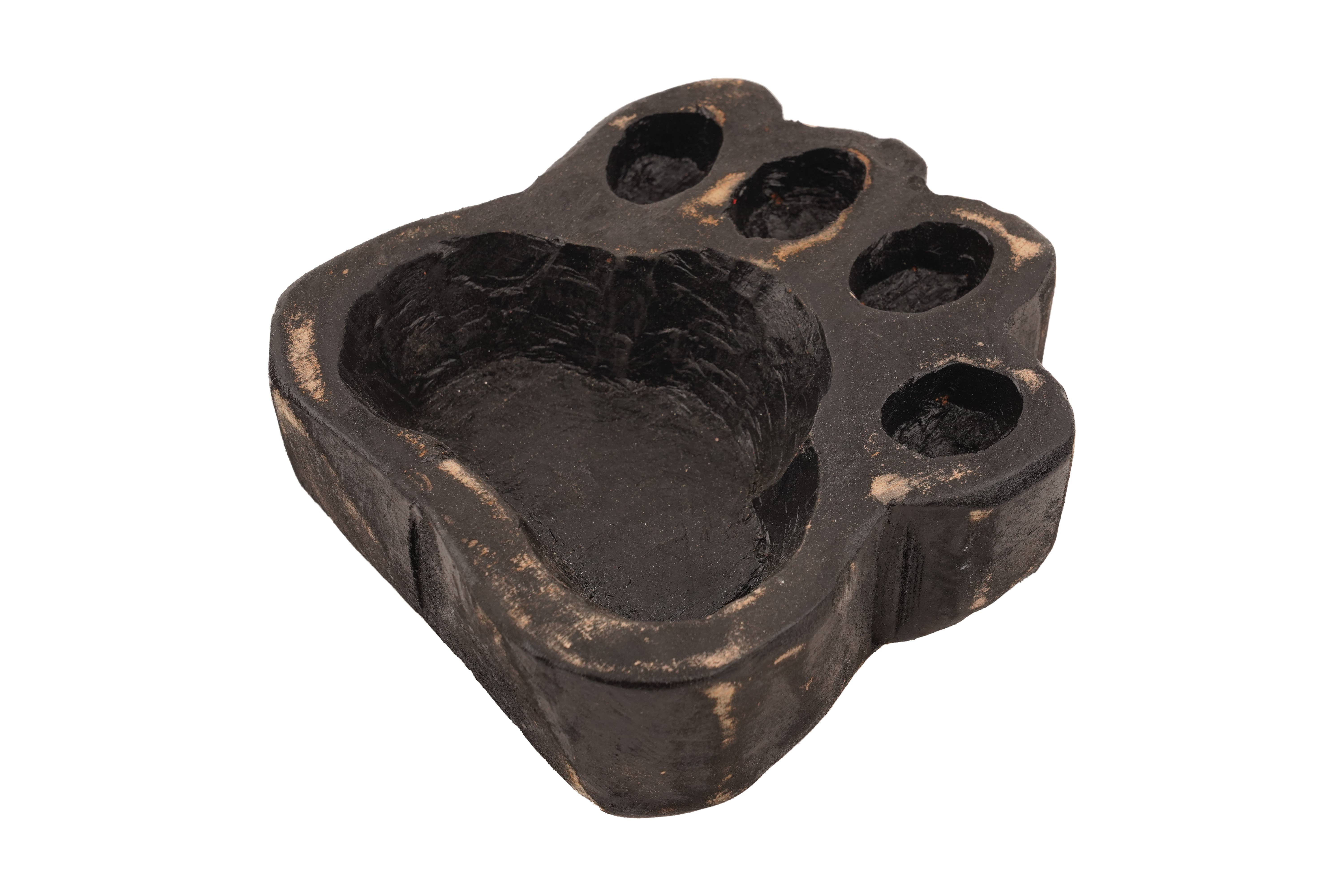 My Amigos Imports - Wholesale Candle Holder - Dog Paw Bowl-Mini-6 x 6 x 2inches-Wood-Candle Ready-Paw-Mini7