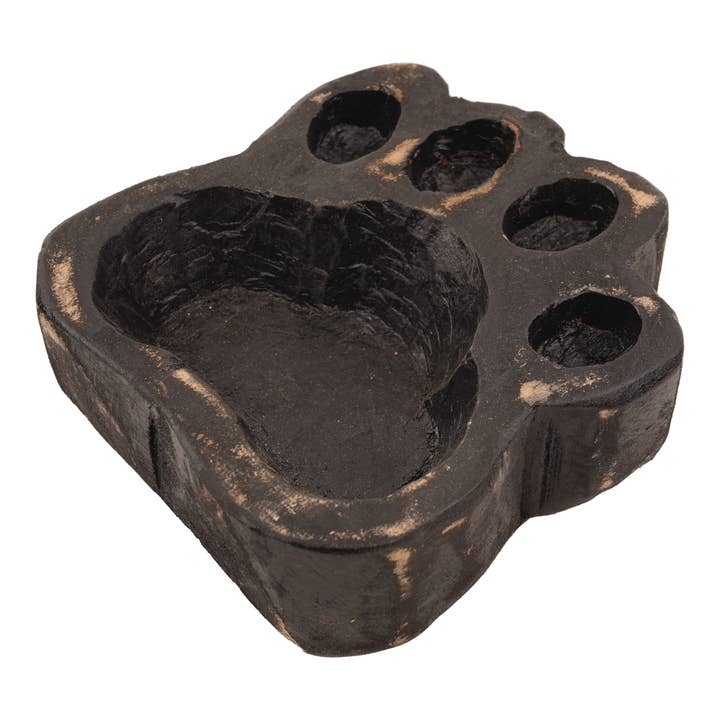 My Amigos Imports - Wholesale Candle Holder - Dog Paw Bowl-Mini-6 x 6 x 2inches-Wood-Candle Ready-Paw-Mini7