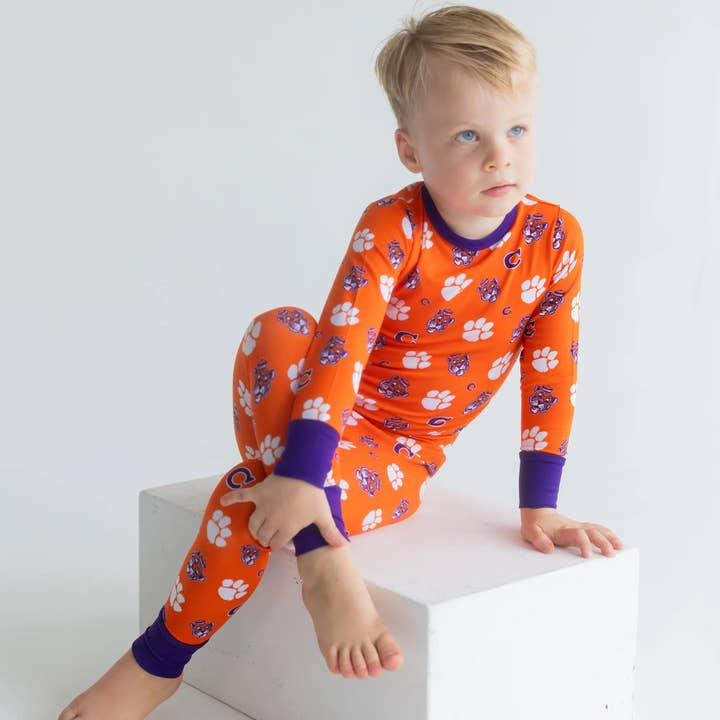 Clemson Tigers Two-Piece Pajama Set for wholesale by Tailgate Tikes