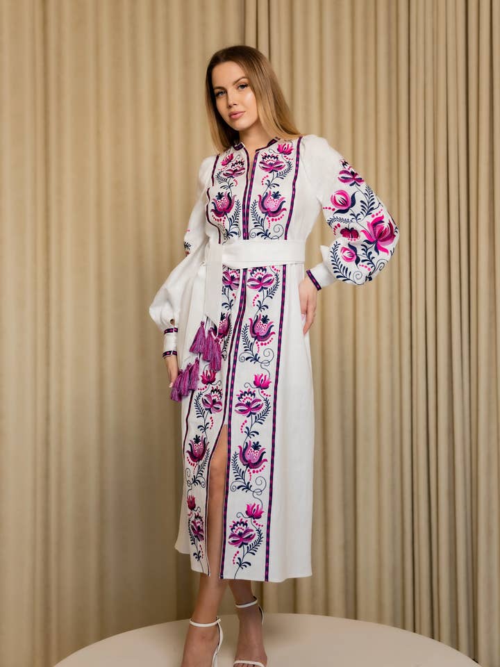 Vestido Bordado Boho Mujer Tendintnist Blanco para venta al por mayor de Galychanka