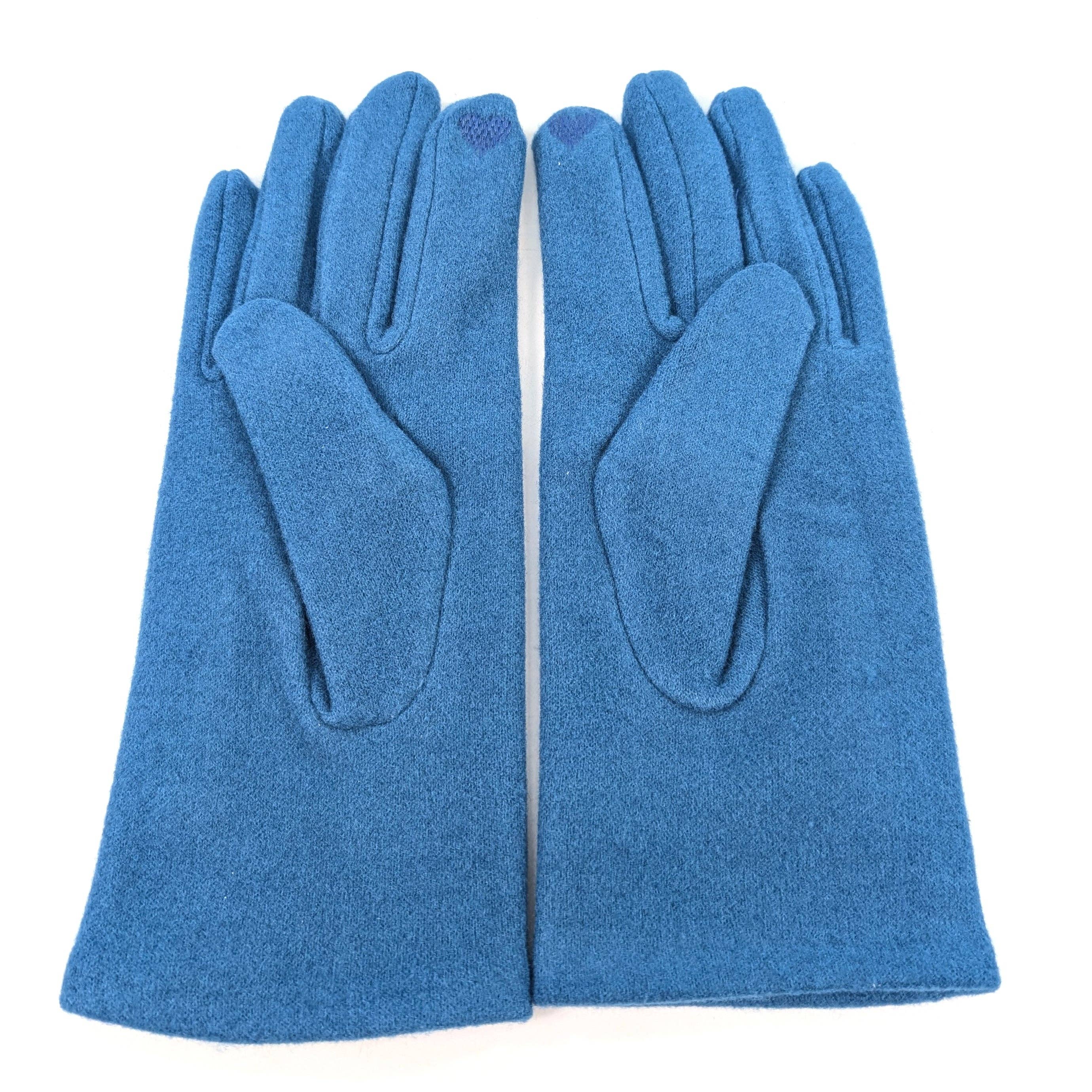 Black Ginger – wholesale Gloves – Women's – Buttoned Gloves - Blue1