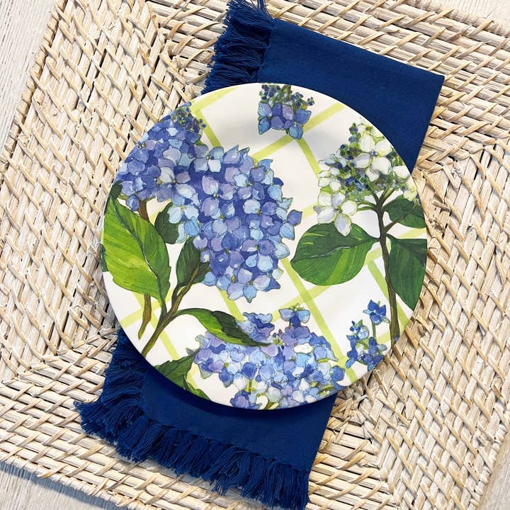 Bamboo Table - Wholesale Salad Plate - Hydrangea Lattice Floral Bamboo Salad/Appetizer Plate8