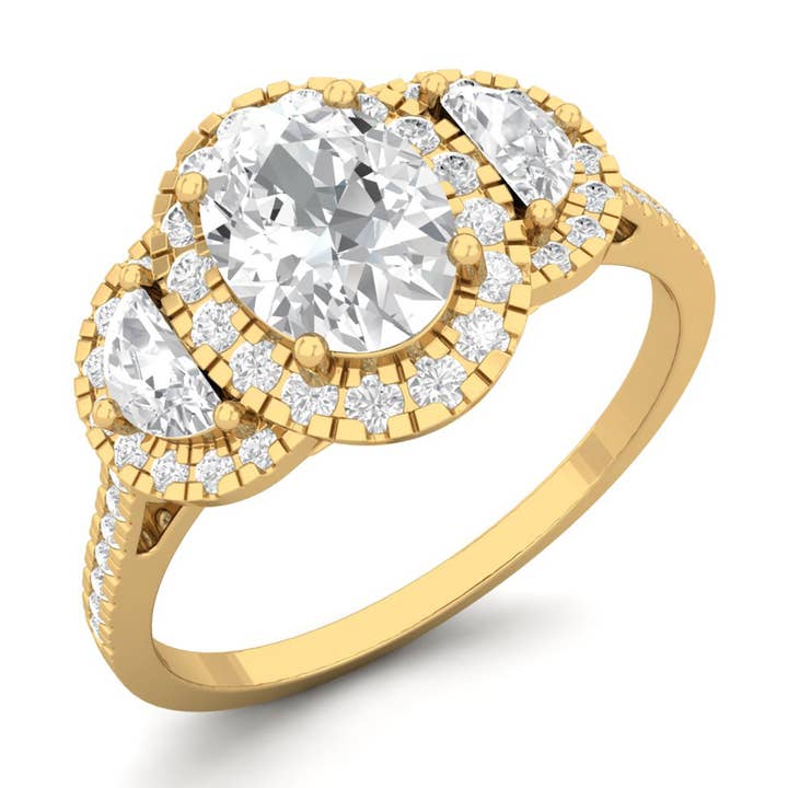 Anel de Prata Esterlina 925 com Diamante Moissanite Oval de 1,60 Ctw por atacado de Star Joya