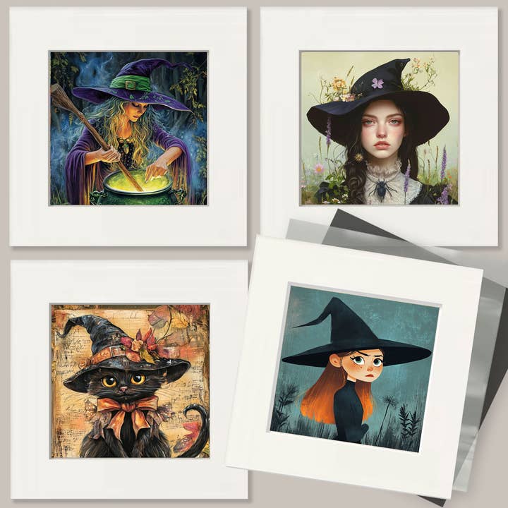Mowbi - Wholesale Art Print - Old Crony - Witch and Witches Wall Art Prints - 8"x10" Art Print for 11"x14" Frame