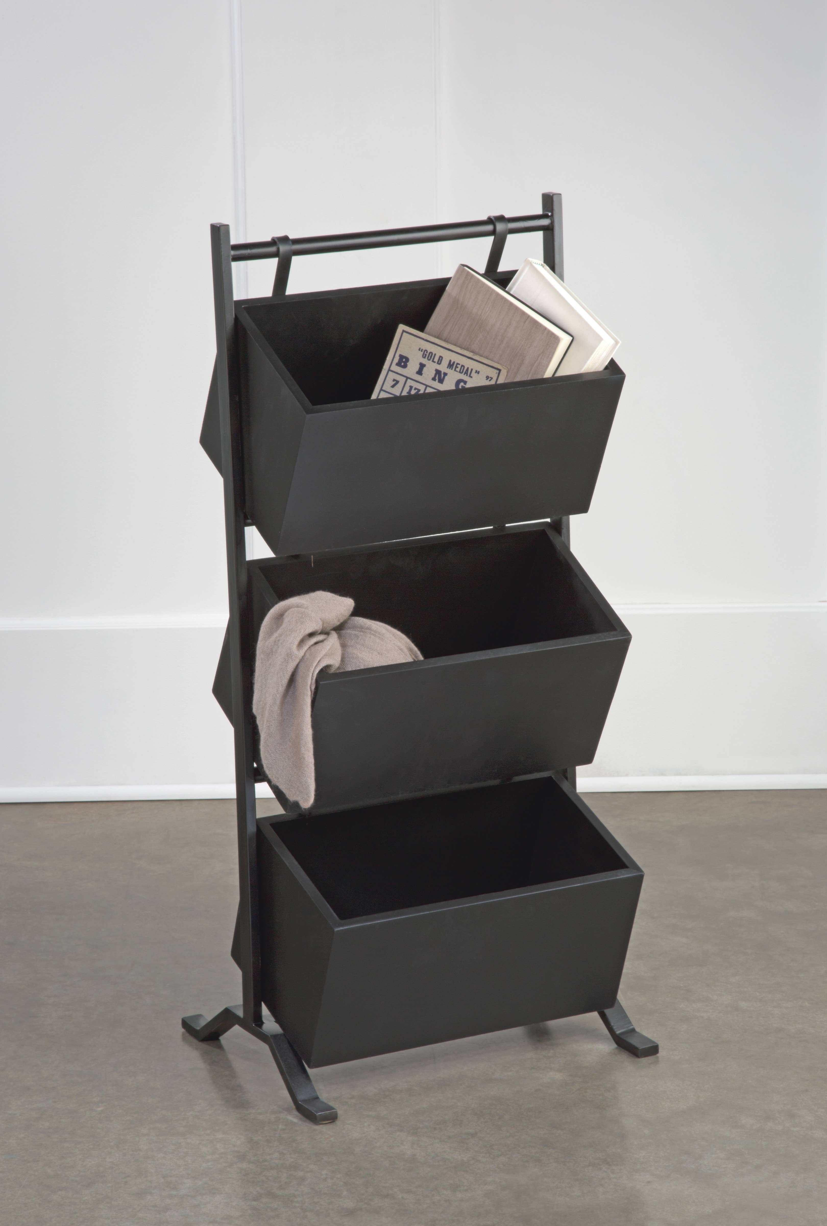 Tripar International - Vente Support/étui pour présentoir - Support de rangement à 3 niveaux avec caisses en bois9