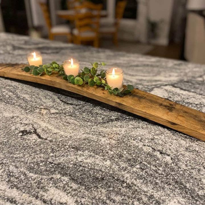 Bourbon Barrel Stave Candle Holder for wholesale by AugustaLaneCreations