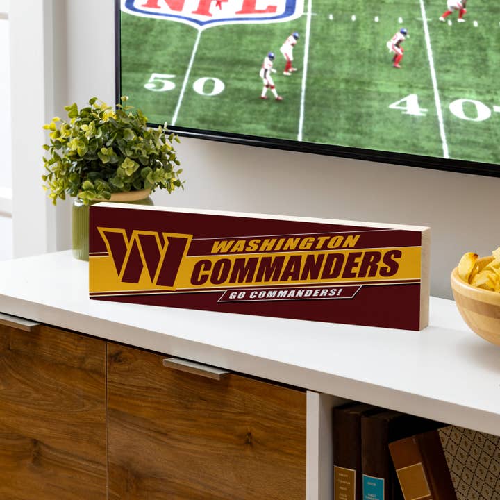 Washington Commanders Mantle Sign, Down Home Fans, 5x18 for wholesale by Evergreen Enterprises