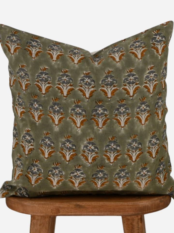Hannah Block Print Pillow Cover for wholesale by Thread To Form